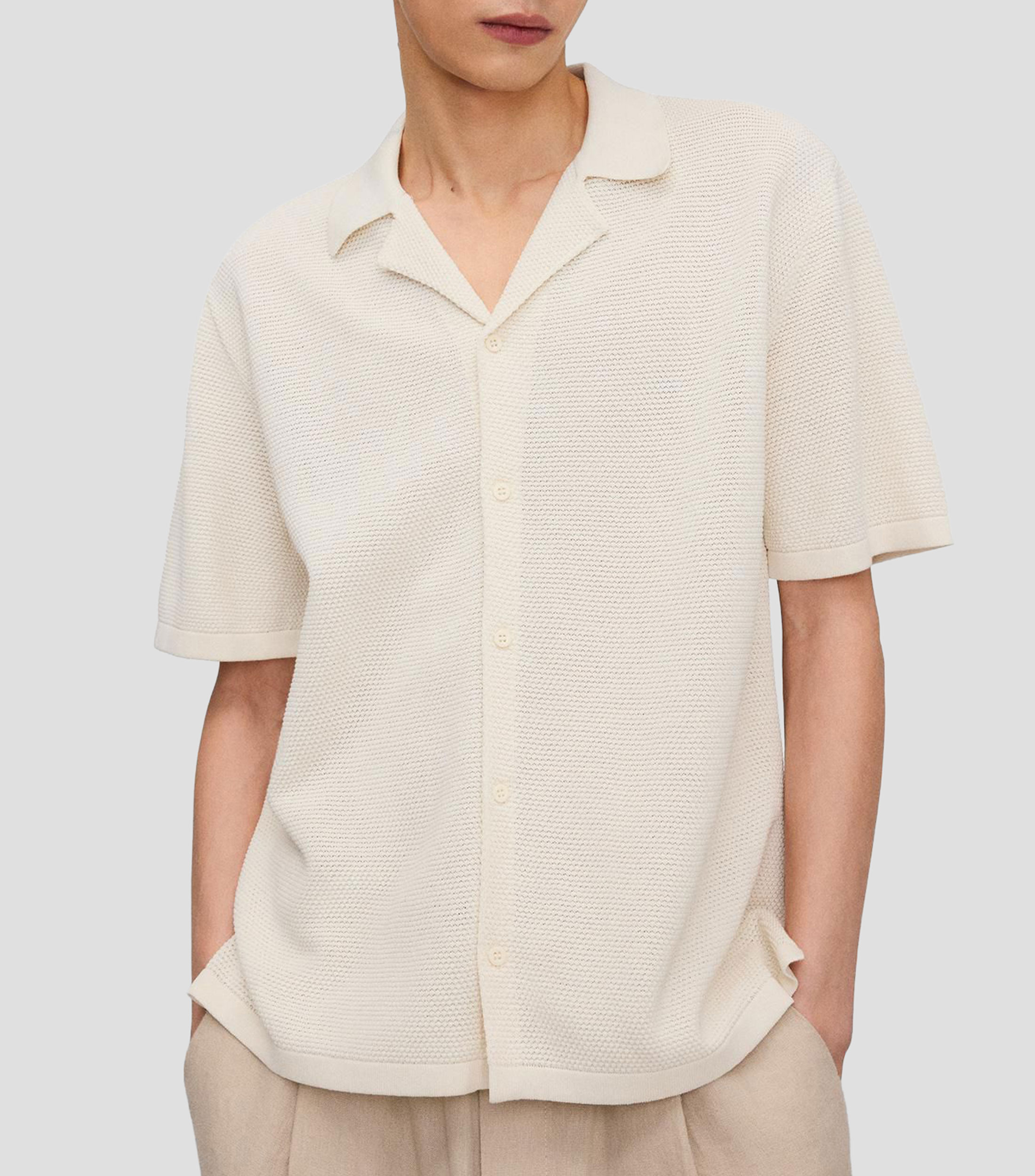 Playera tipo polo manga corta lisa Hombre